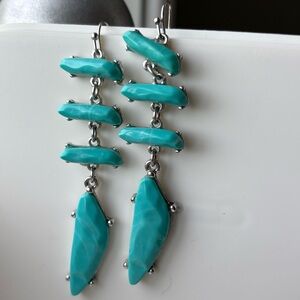 Lucky Brand turquoise layered drop earrings